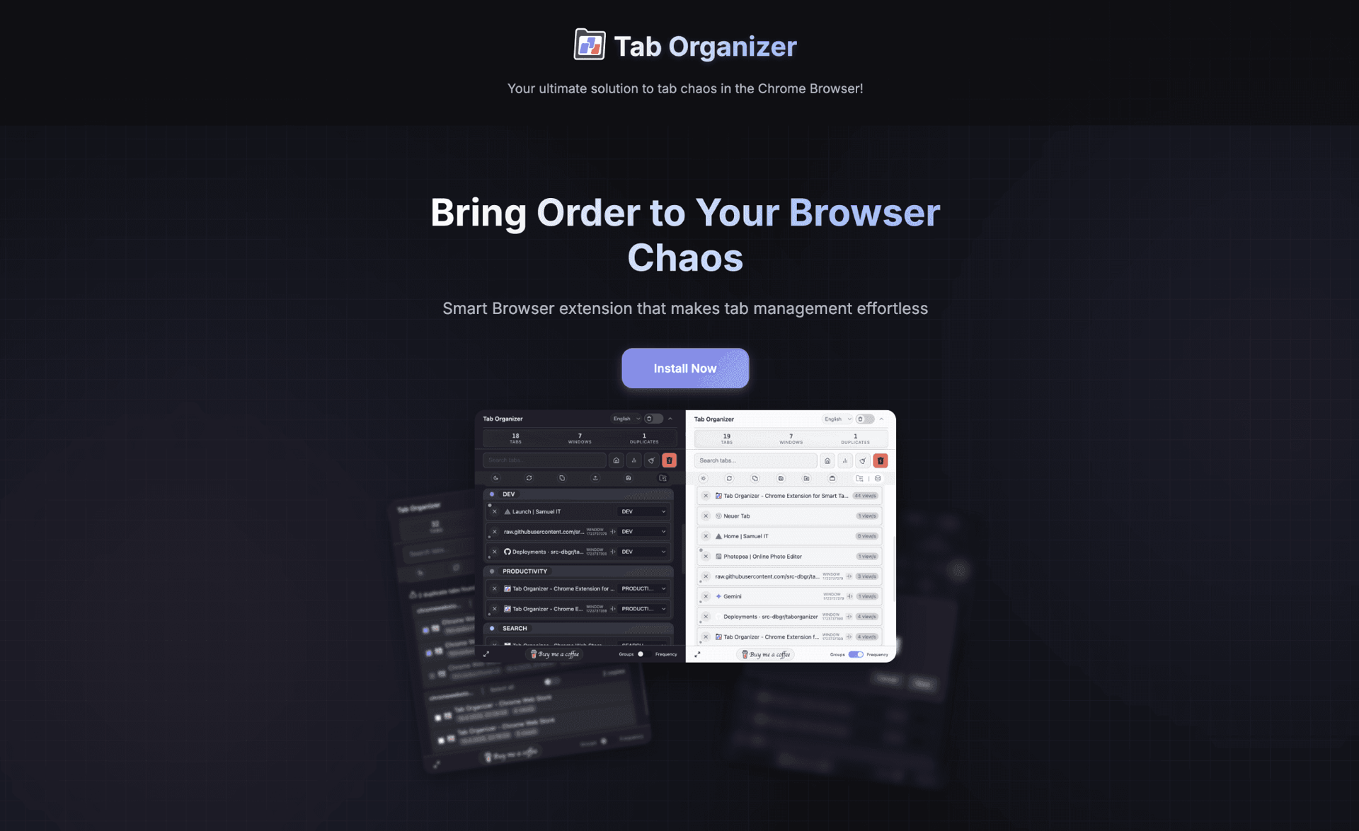 Tab Organizer - Chrome Browser Extension